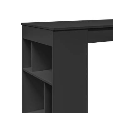  Bar Table with Racks Black 102x50x103.5 cm Engineered Wood