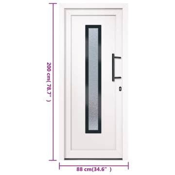 Front Door White 88x200 cm PVC