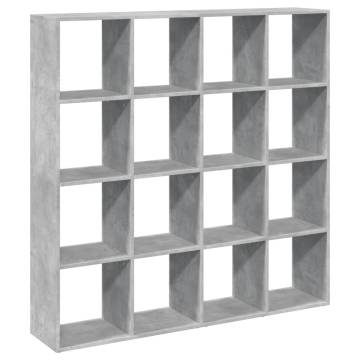  Book Cabinet Concrete Grey 137.5x29x137.5 cm Engineered Wood