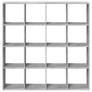  Book Cabinet Concrete Grey 137.5x29x137.5 cm Engineered Wood