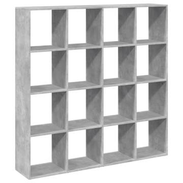  Book Cabinet Concrete Grey 137.5x29x137.5 cm Engineered Wood