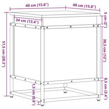  Storage Box with Lid Black 40x40x51.5 cm Engineered Wood