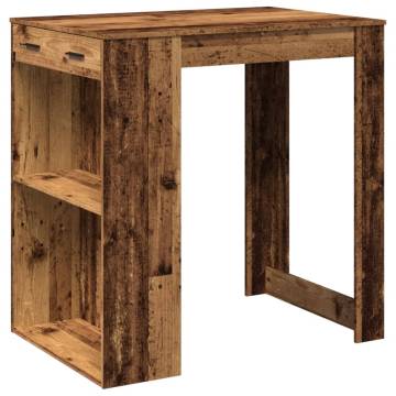  Bar Table Old Wood 102x70x103.5 cm Engineered Wood