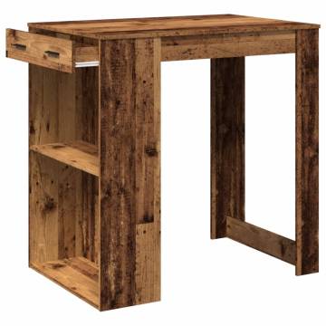  Bar Table Old Wood 102x70x103.5 cm Engineered Wood