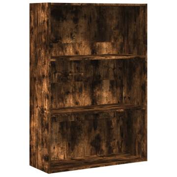  Bookcase Smoked Oak 80x30x114 cm Engineered Wood