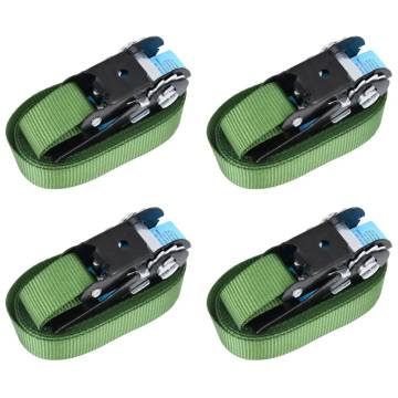  Ratchet Tie Down Straps 4 pcs 800 daN 6 m Green