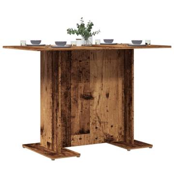  Dining Table Old Wood 110x60x75 cm Engineered Wood