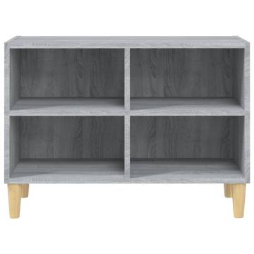  TV Cabinet with Solid Wood Legs Grey Sonoma 69.5x30x50 cm