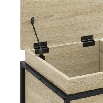  Storage Box with Lid Sonoma Oak 40x40x51.5 cm Engineered Wood