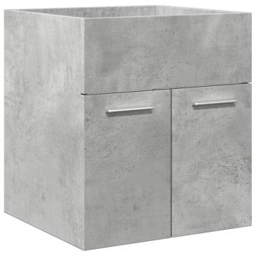  3 Piece Bathroom Furniture Set Concrete Grey Engineered Wood