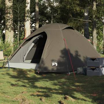  Camping Tent Dome 4-Person Brown Waterproof