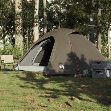  Camping Tent Dome 4-Person Brown Waterproof