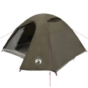  Camping Tent Dome 4-Person Brown Waterproof