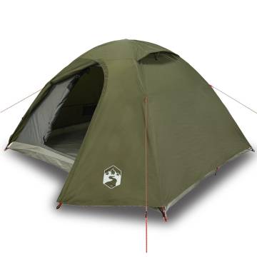  Camping Tent Dome 4-Person Olive Green Waterproof