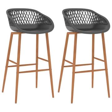  Bar Chairs 2 pcs Grey