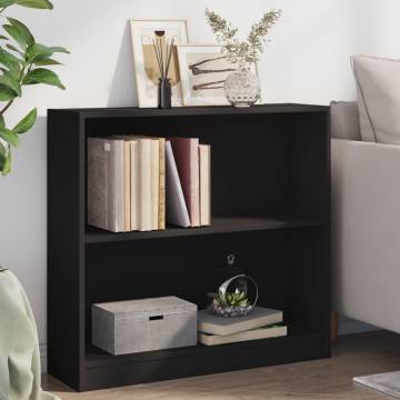  Bookshelf Black 80x24x75 cm Engineered Wood