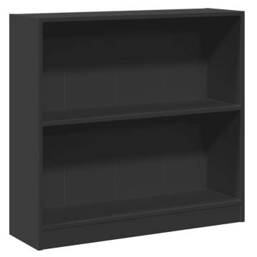  Bookshelf Black 80x24x75 cm Engineered Wood