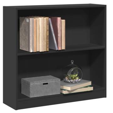  Bookshelf Black 80x24x75 cm Engineered Wood