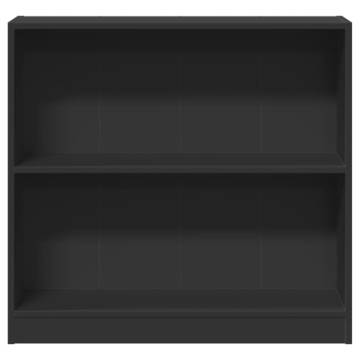  Bookshelf Black 80x24x75 cm Engineered Wood