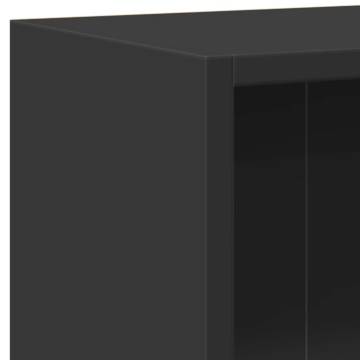  Bookshelf Black 80x24x75 cm Engineered Wood