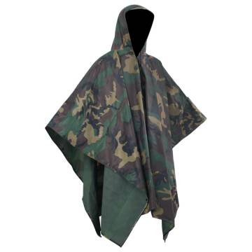 Waterproof Army Rain Poncho for CampingHiking Camouflage