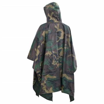 Waterproof Army Rain Poncho for CampingHiking Camouflage