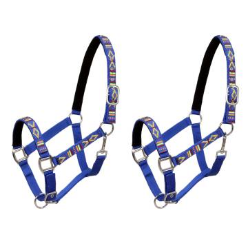  Head Collars 2 pcs for Horse Nylon Size Full Blue