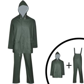  Waterproof Heavy-duty 2-piece Rain Suit with Hood Green M