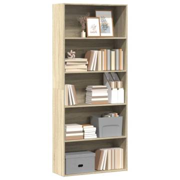  Book Cabinet Sonoma Oak 80x30x189 cm Engineered Wood