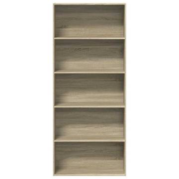  Book Cabinet Sonoma Oak 80x30x189 cm Engineered Wood