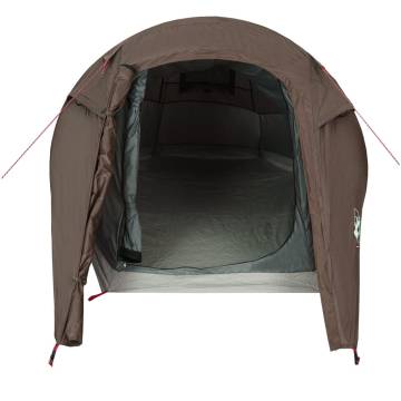  Camping Tent Tunnel 3-Person Brown Waterproof