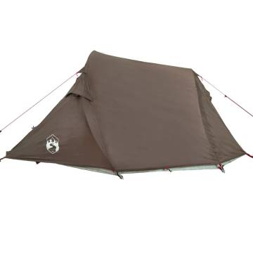  Camping Tent Tunnel 3-Person Brown Waterproof