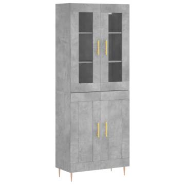 Highboard Concrete Grey 69.5x34x180 cm Engineered Wood