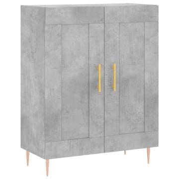 Highboard Concrete Grey 69.5x34x180 cm Engineered Wood