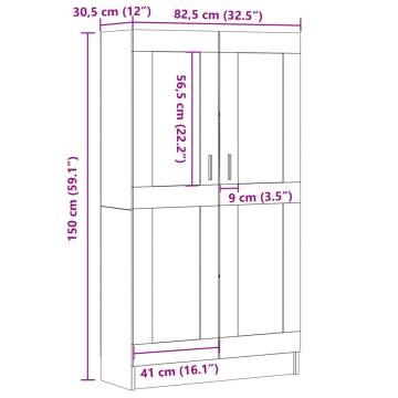  Book Cabinet Artisan Oak 82.5x30.5x150 cm Engineered Wood