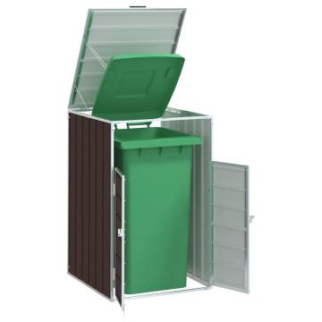  Wheelie Bin Storage for Single Bin Brown 72x81x115 cm Steel