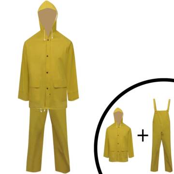  Waterproof Heavy-duty 2-piece Rain Suit with Hood Yellow XL