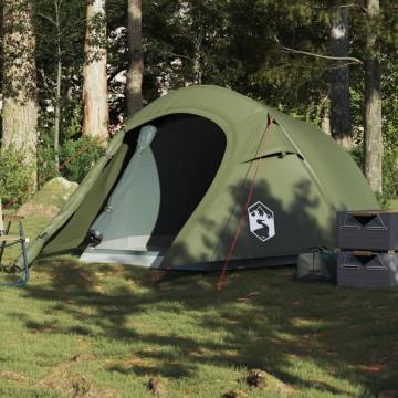  Camping Tent Tunnel 3-Person Olive Green Waterproof