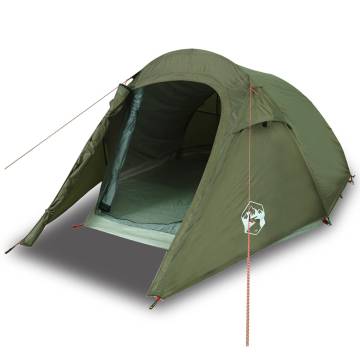  Camping Tent Tunnel 3-Person Olive Green Waterproof