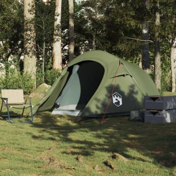  Camping Tent Tunnel 3-Person Olive Green Waterproof