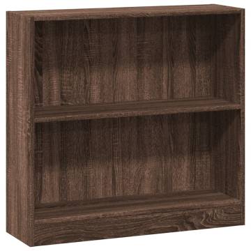  Bookcase Brown Oak 80x24x76 cm Engineered Wood