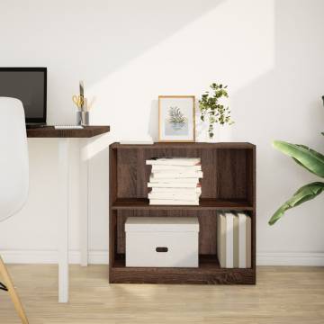  Bookcase Brown Oak 80x24x76 cm Engineered Wood