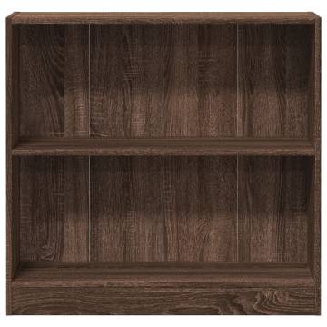  Bookcase Brown Oak 80x24x76 cm Engineered Wood