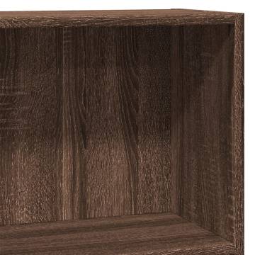  Bookcase Brown Oak 80x24x76 cm Engineered Wood