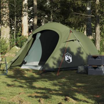  Camping Tent Tunnel 2-Person Olive Green Waterproof