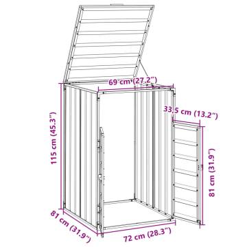  Wheelie Bin Storage for Single Bin Anthracite 72x81x115 cm Steel