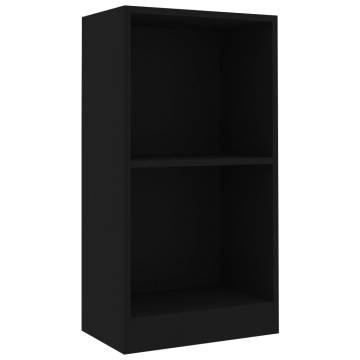  Bookshelf Black 40x24x75 cm Engineered Wood