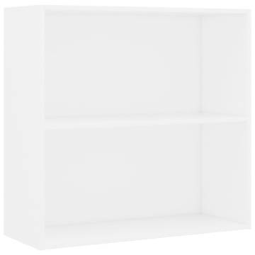  2-Tier Book Cabinet White 80x30x76.5 cm Engineered Wood