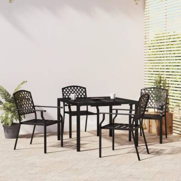 5 Piece Garden Dining Set Anthracite Steel