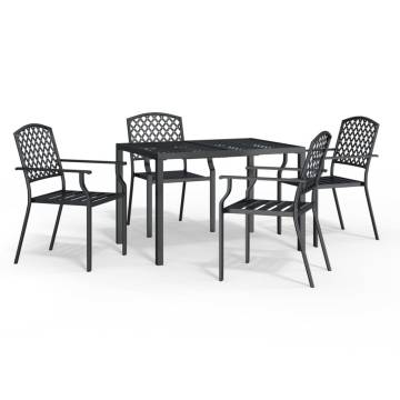 5 Piece Garden Dining Set Anthracite Steel